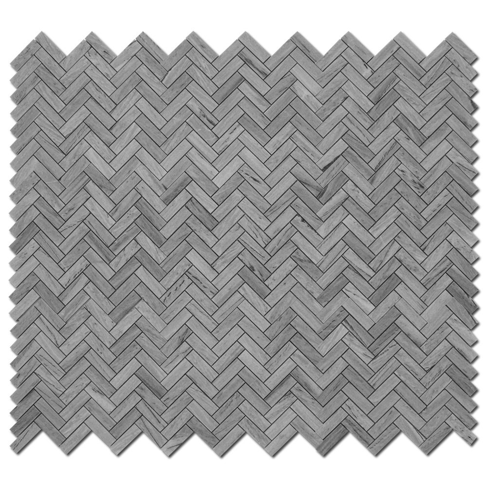 SOLTO WHITE: Marble 1"X3" Herringbone Mosaic (12"x12"x3/8" | honed)