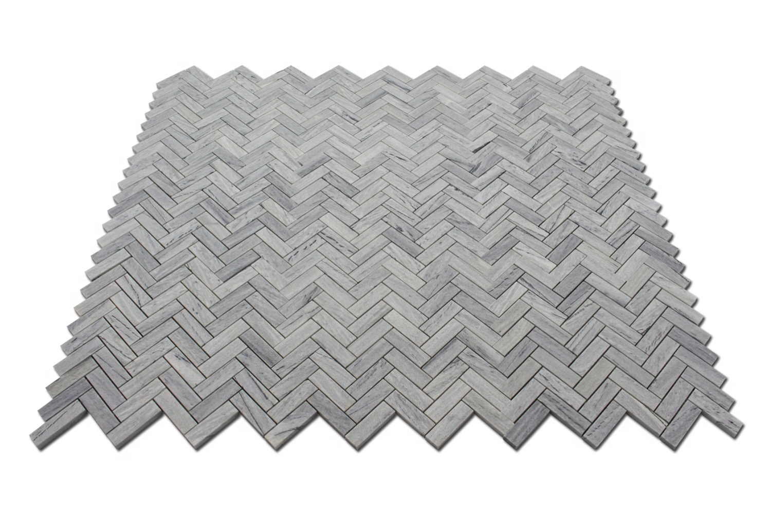 SOLTO WHITE: Marble 1"X3" Herringbone Mosaic (12"x12"x3/8" | honed)