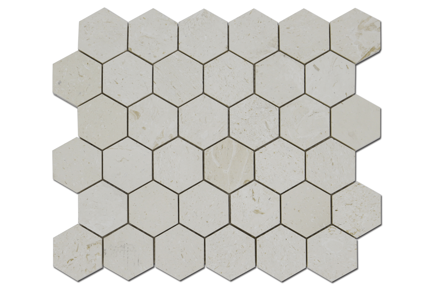 CORINTHIAN FOSSIL: Limestone 2" Honeycomb Mosaic (12"x12"x3/8" | honed)