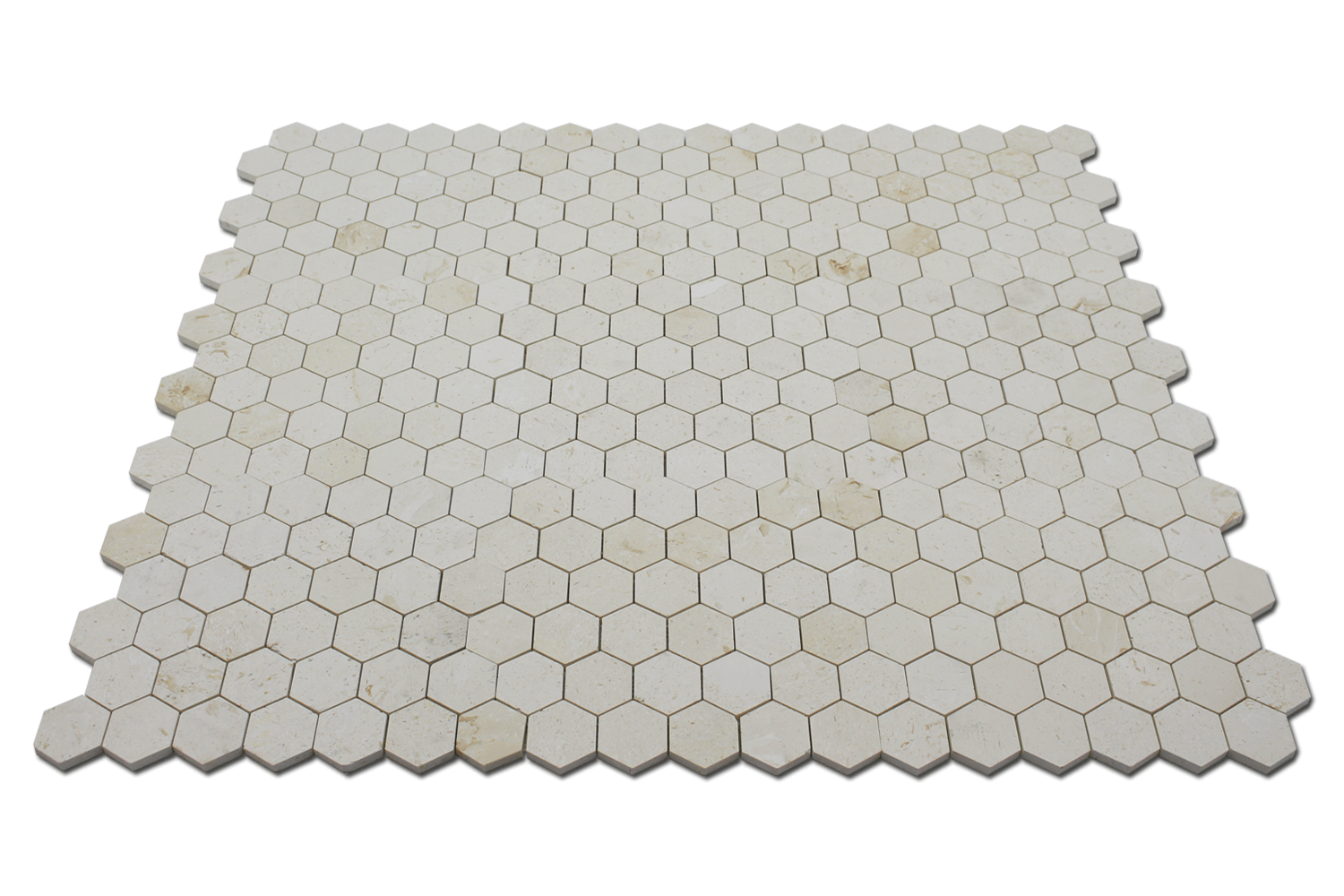 CORINTHIAN FOSSIL: Limestone 2" Honeycomb Mosaic (12"x12"x3/8" | honed)