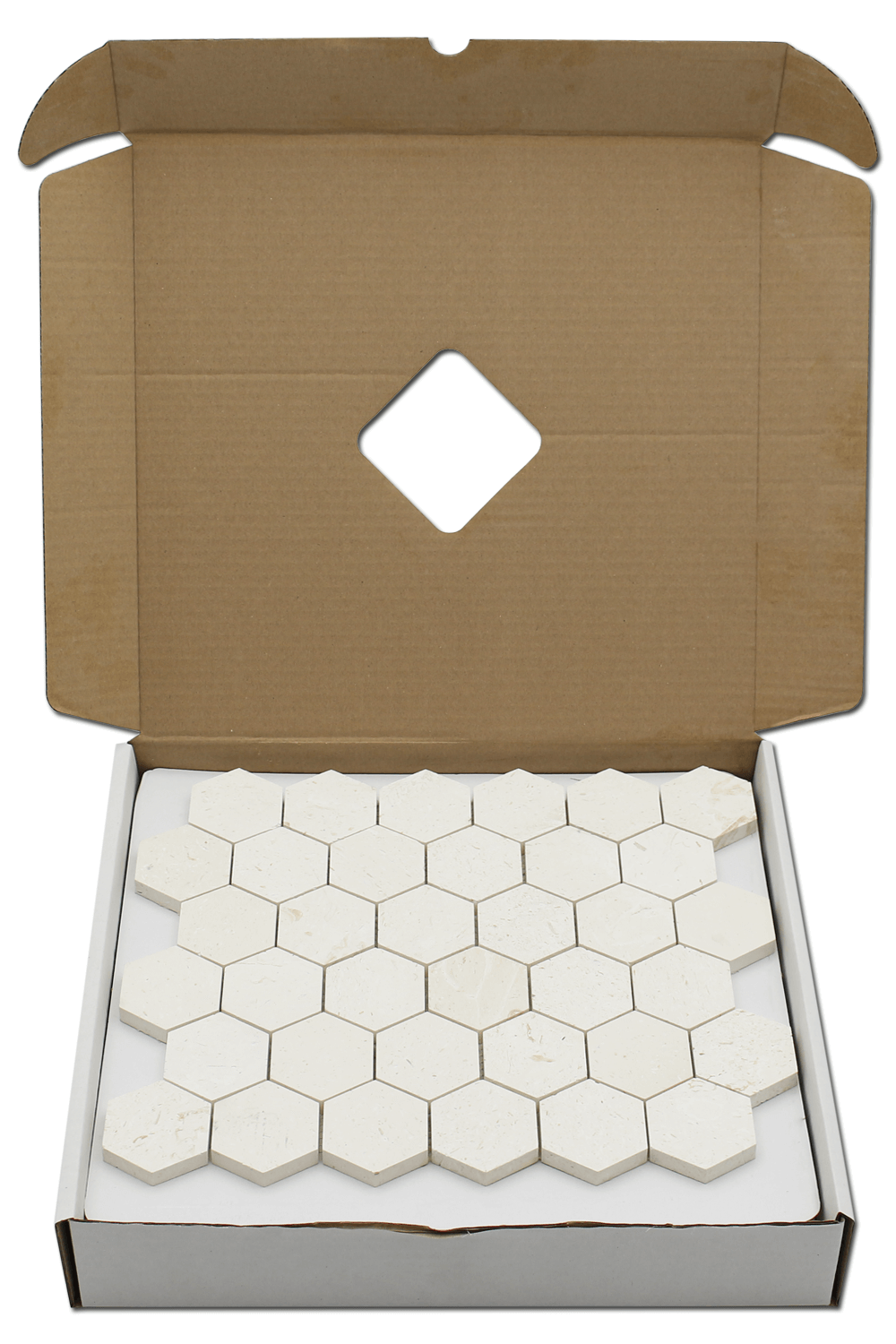 CORINTHIAN FOSSIL: Limestone 2" Honeycomb Mosaic (12"x12"x3/8" | honed)