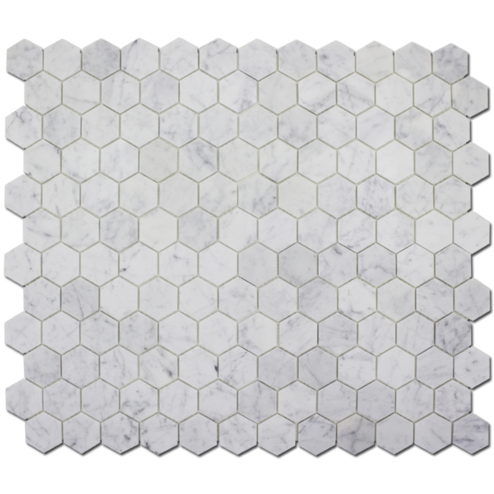 CARRARA: Marble 2" Honeycomb Mosaic (12"x12"x1/4" | honed)