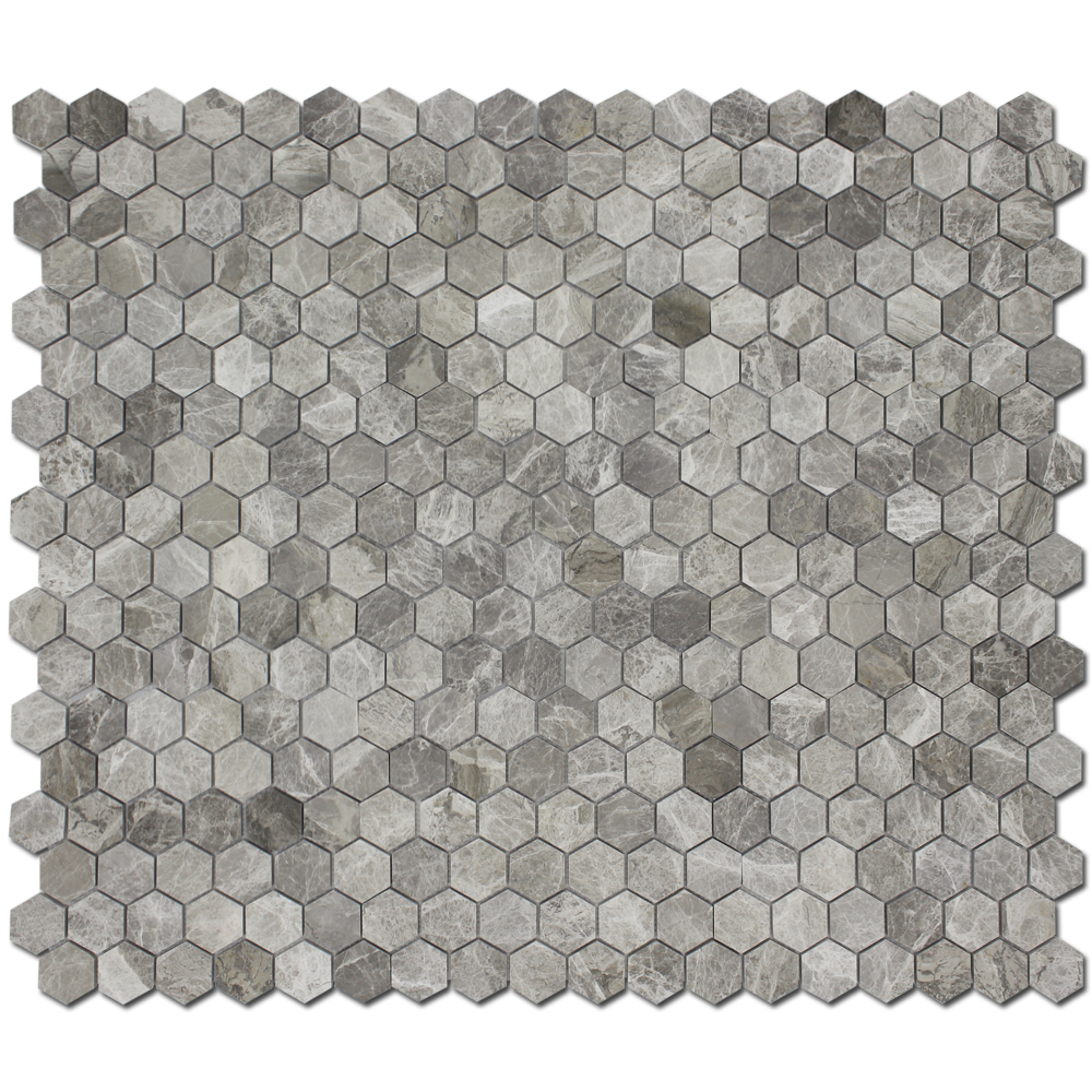 GRIGIO FANTASIA: Marble 2" Honeycomb Mosaic (12"x12"x5/8" | polished)