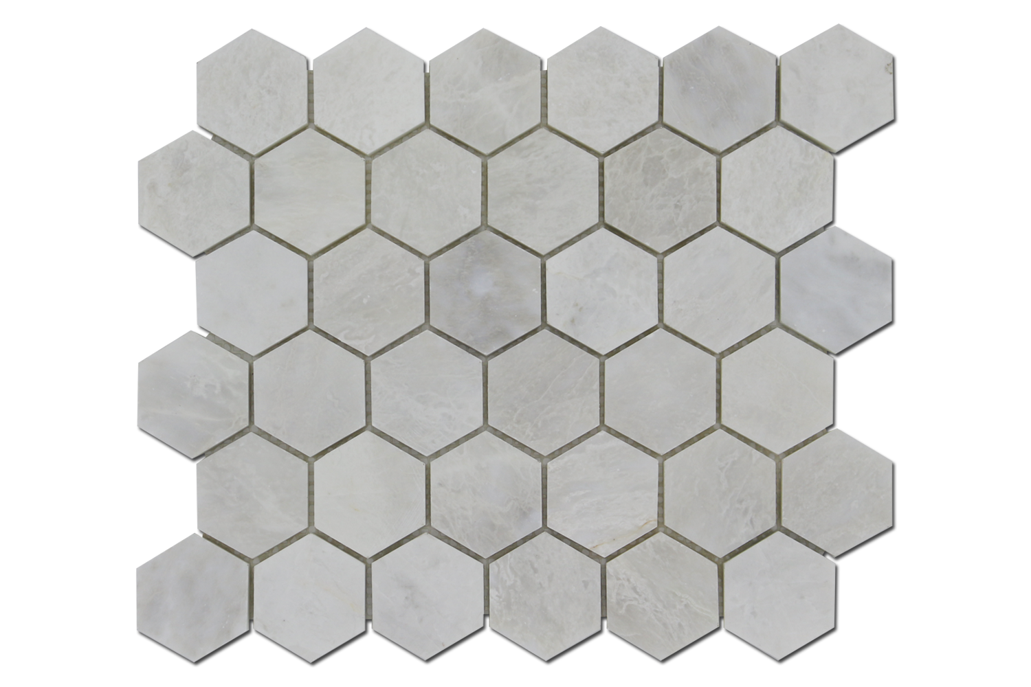 ICEBERG: Marble 2" Honeycomb Mosaic (12"x12"x3/8" | polished)