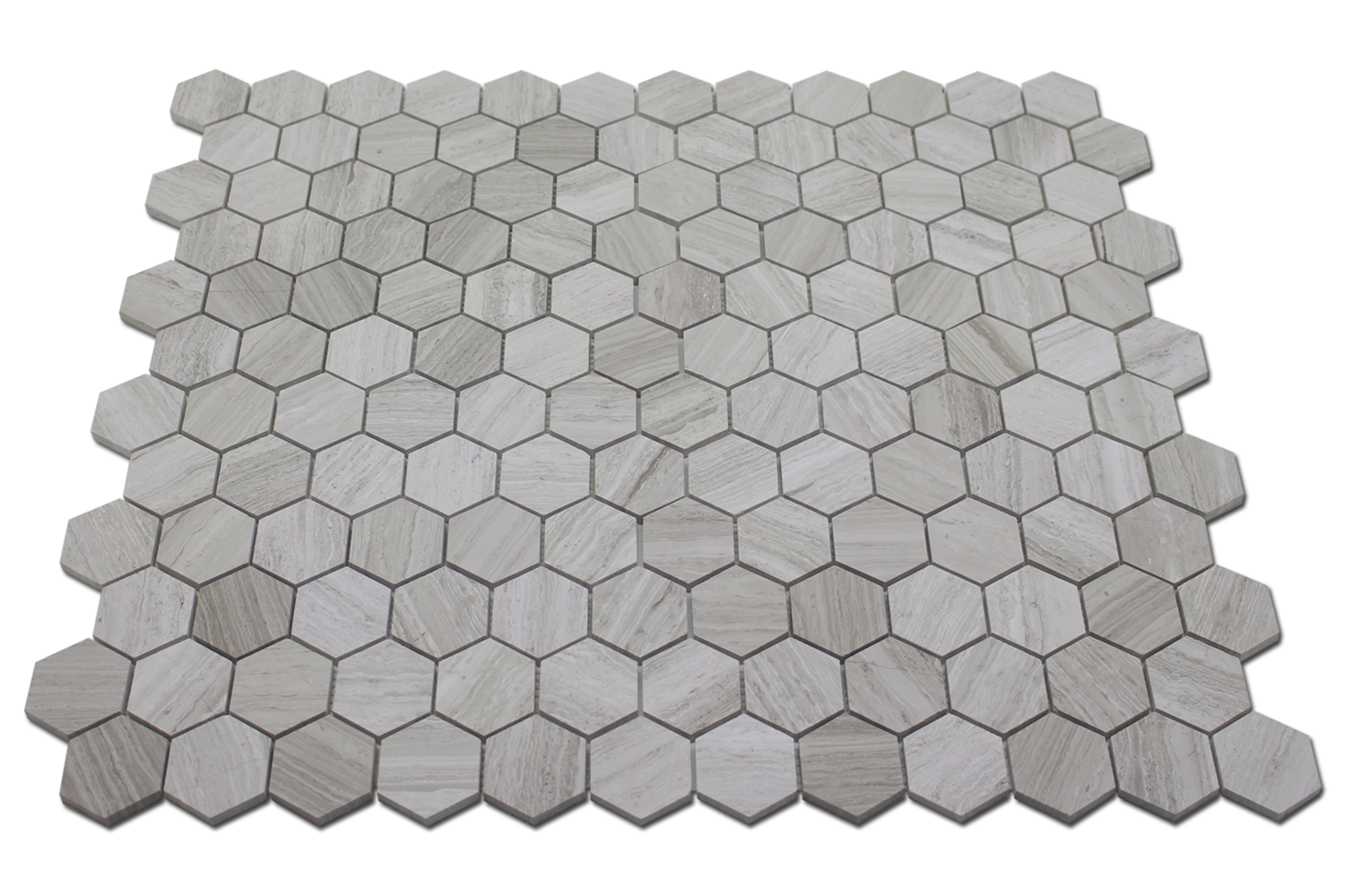 WOODEN WHITE: Marble 2" Honeycomb Mosaic (12"x12"x1/4" | honed)