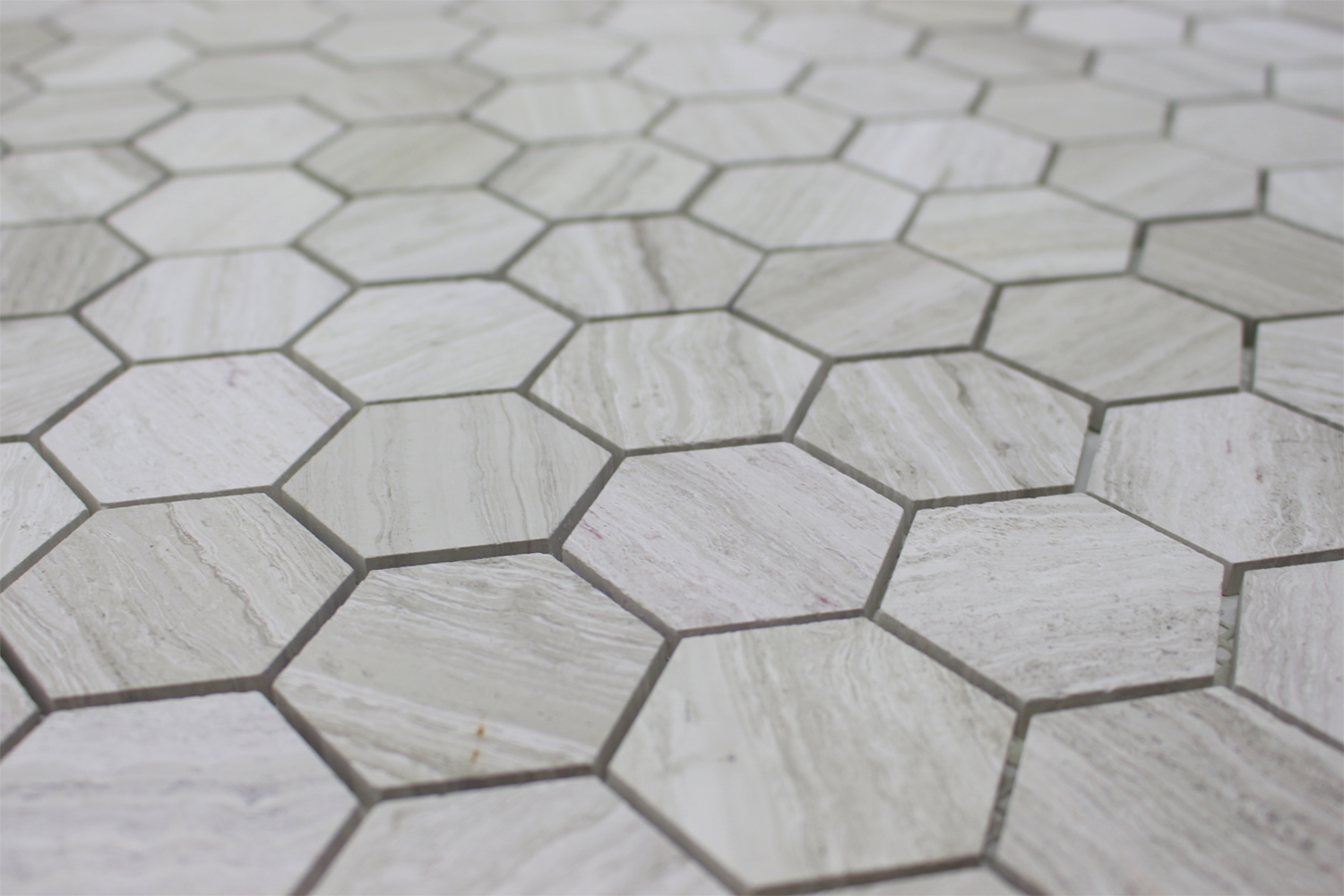 WOODEN WHITE: Marble 2" Honeycomb Mosaic (12"x12"x1/4" | honed)