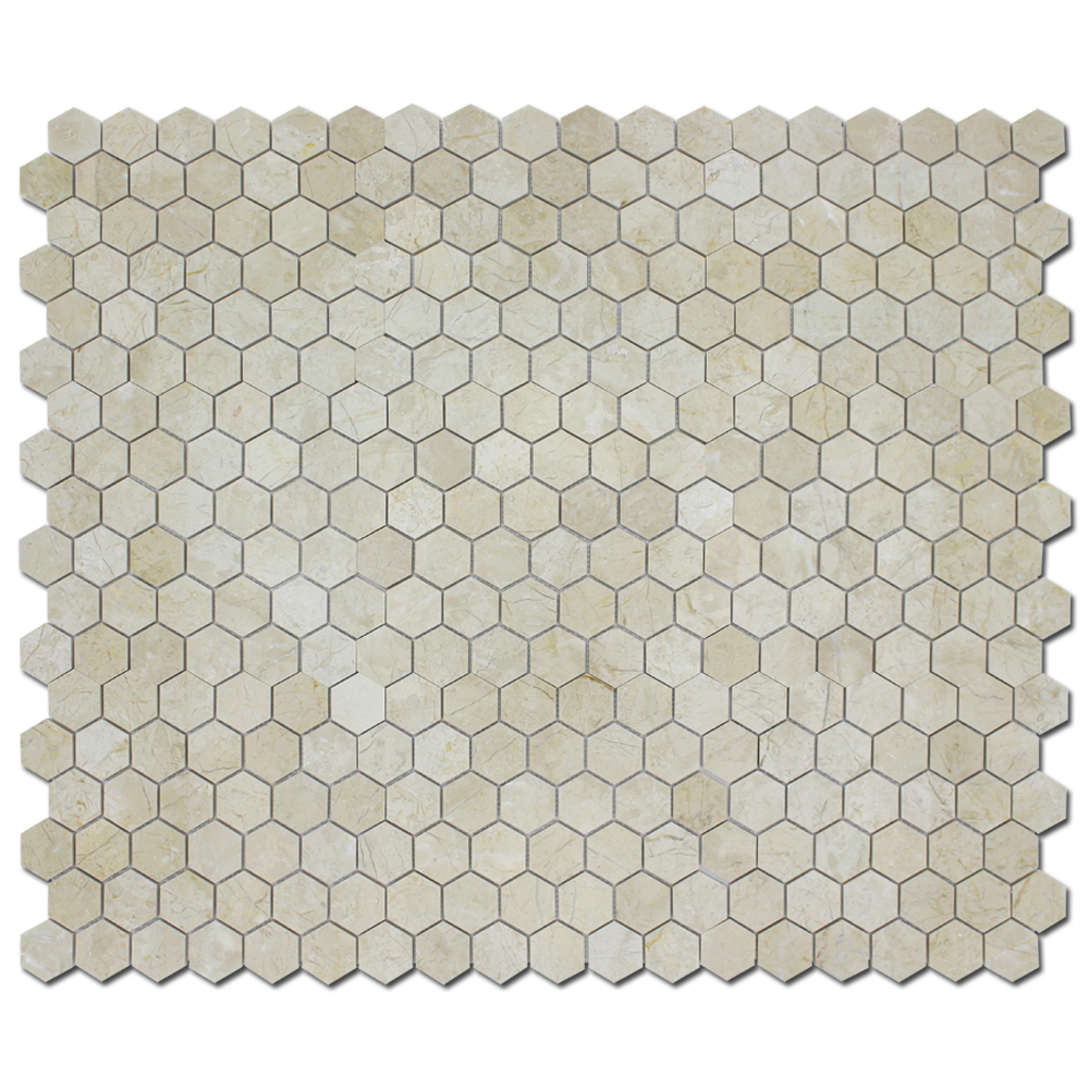 CREMA NOUVA: Marble 2" Honeycomb Mosaic (12"x12"x3/8" | polished)