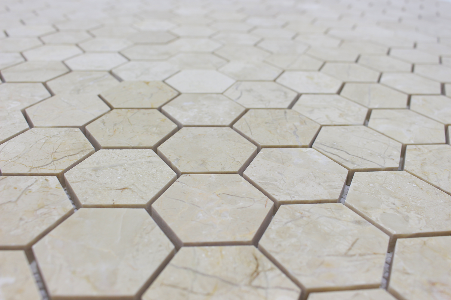 CREMA NOUVA: Marble 2" Honeycomb Mosaic (12"x12"x3/8" | polished)