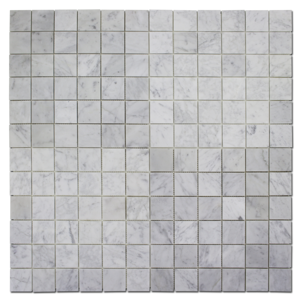 CARRARA: Marble 2"X2" Straight Stack Mosaic (12"x12"x1/4" | honed)