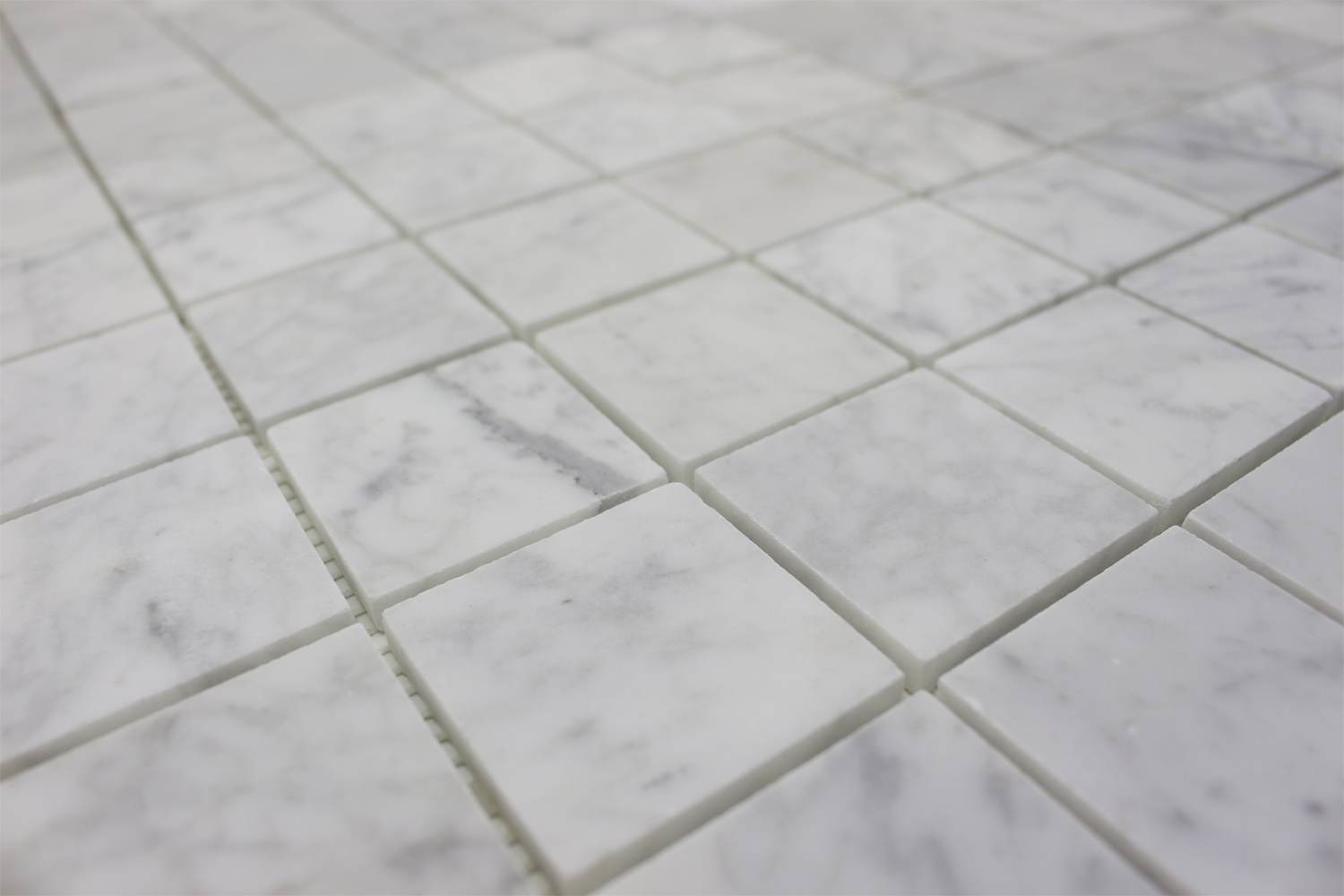 CARRARA: Marble 2"X2" Straight Stack Mosaic (12"x12"x1/4" | honed)