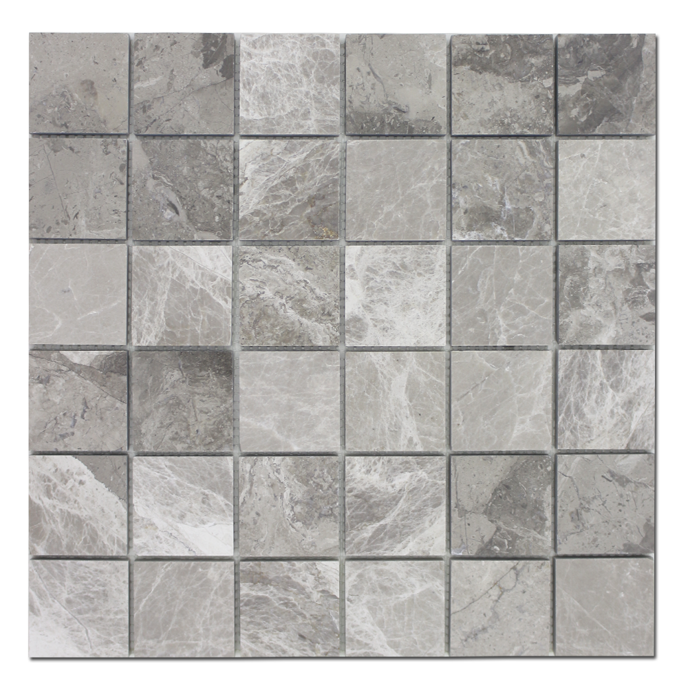 GRIGIO FANTASIA: Marble 2"X2" Straight Stack Mosaic (12"x12"x5/8" | polished)