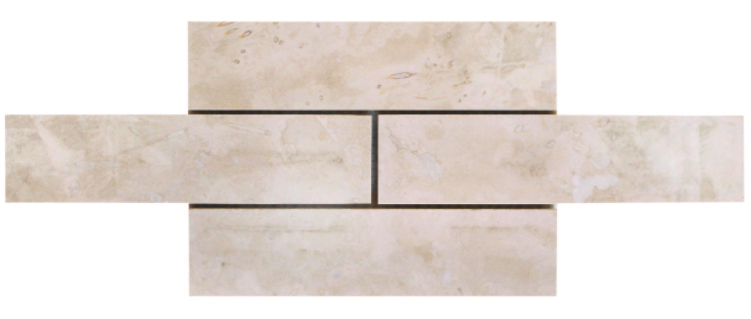 IVORY LIGHT: Travertine 2"X8" Staggered Joint Mosaic (6"x16"x3/8" | filled, honed)