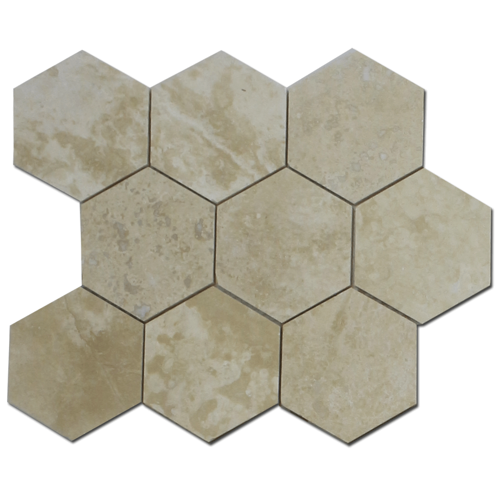 IVORY LIGHT: Marble 4" Honeycomb Mosaic (11 9/16"x14"x3/8" | honed)