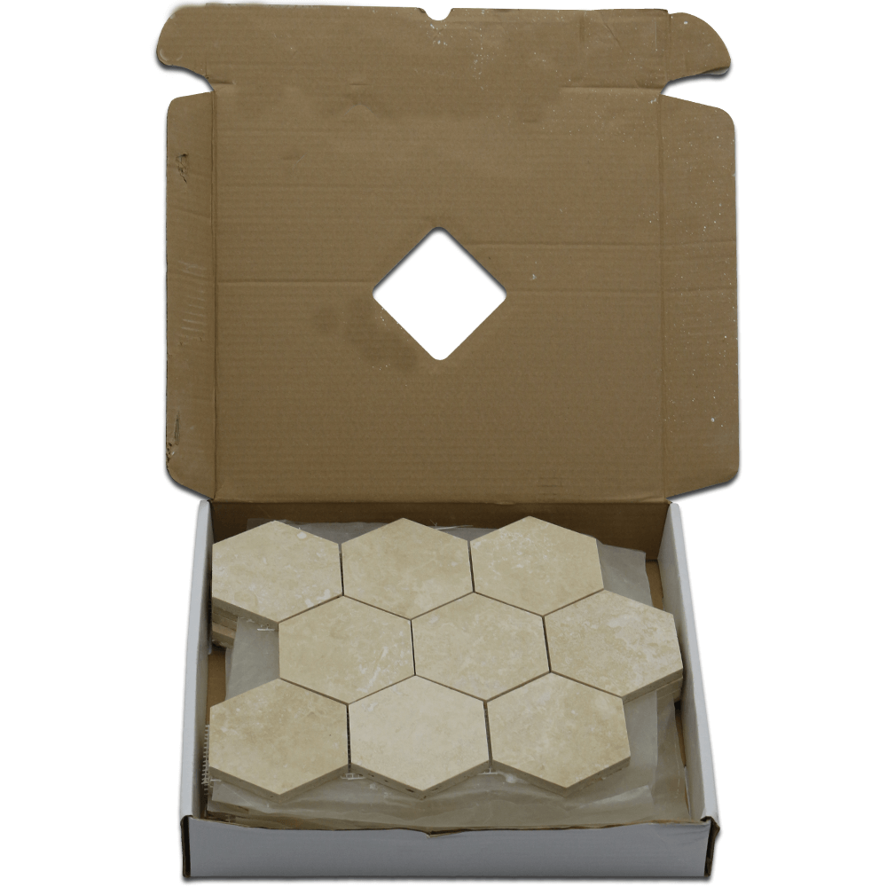 IVORY LIGHT: Marble 4" Honeycomb Mosaic (11 9/16"x14"x3/8" | honed)