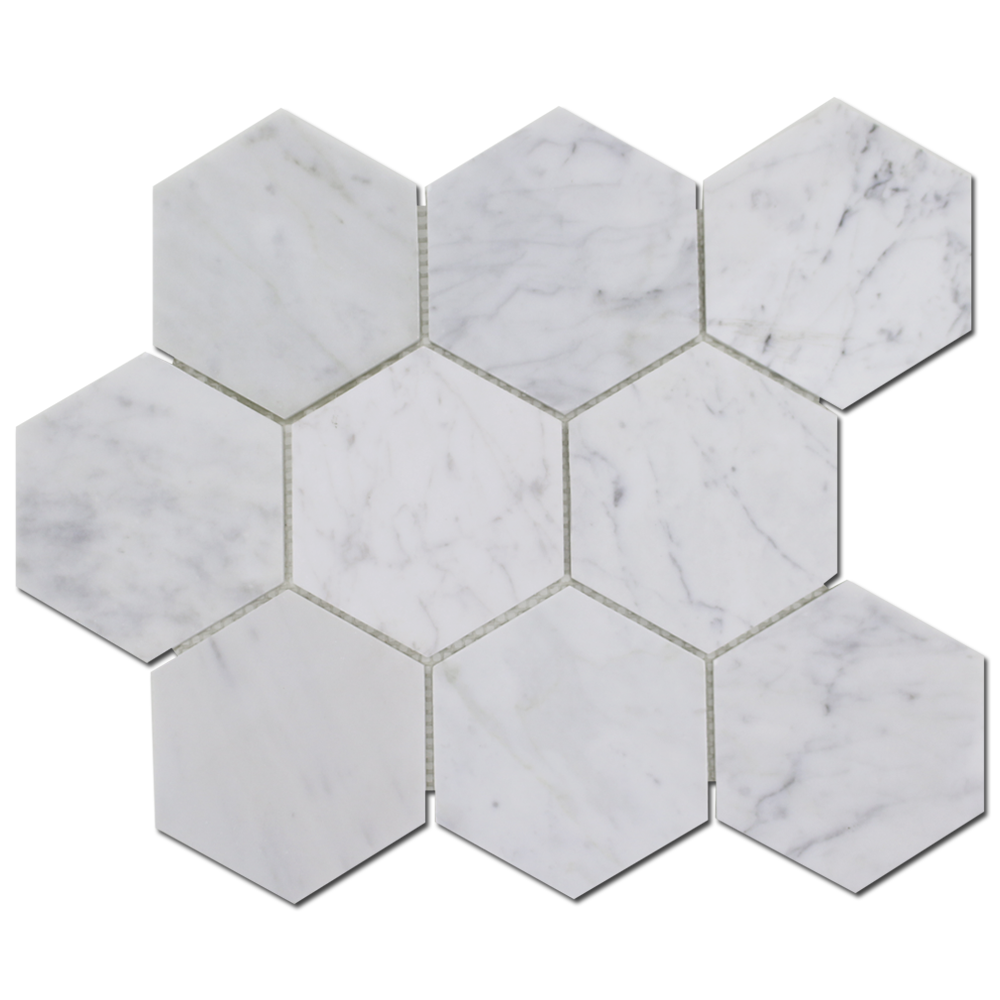 CARRARA: Marble Honeycomb Mosaic (11 1/2"x14"x1/4" | honed)