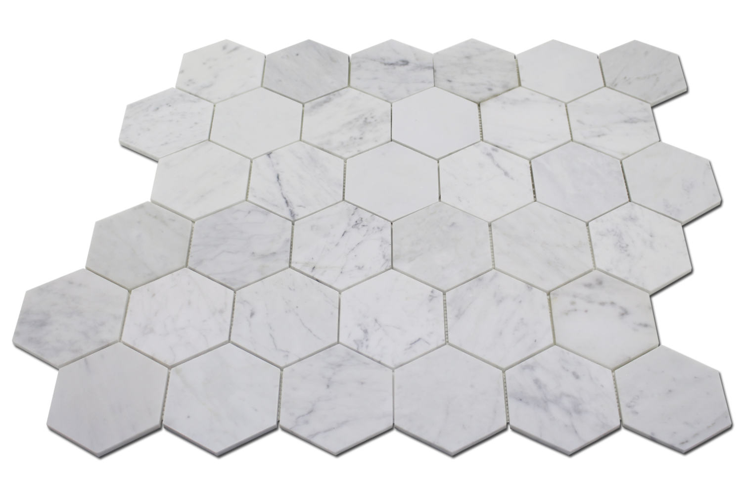 CARRARA: Marble Honeycomb Mosaic (11 1/2"x14"x1/4" | honed)