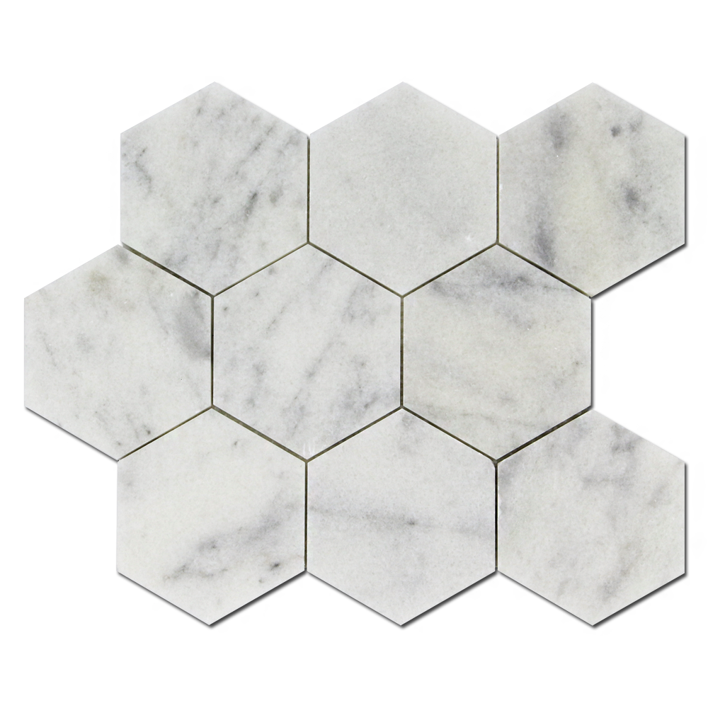 MILAS WHITE: Marble Honeycomb Mosaic (11 1/2"x14"x3/8" | honed)