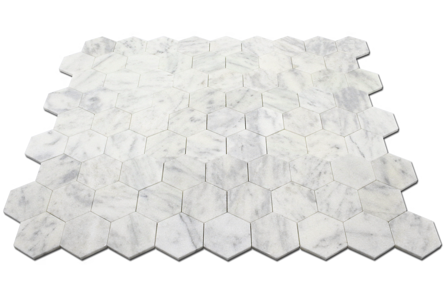 MILAS WHITE: Marble Honeycomb Mosaic (11 1/2"x14"x3/8" | honed)