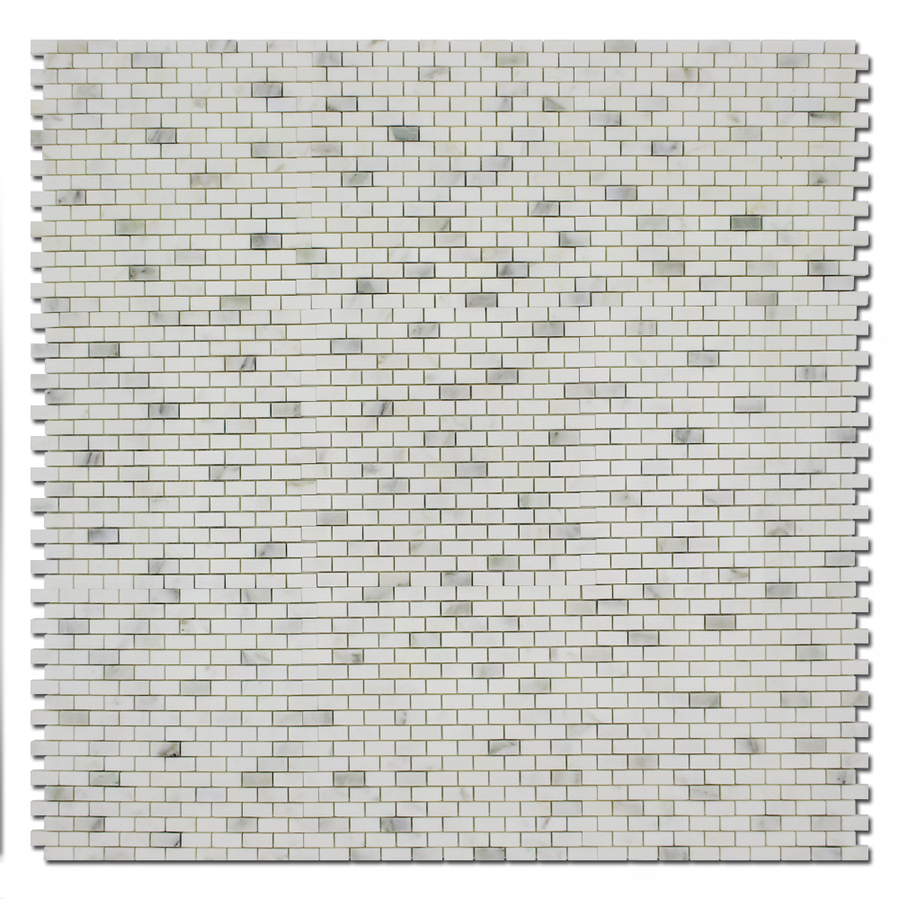 CALACATTA OLIVE: Marble 5/8"X1 1/4" Adriatica Mosaic (12"x12"x3/8" | polished)