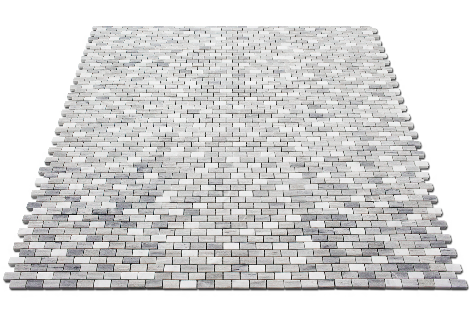 SOLTO WHITE: Tempesta Marble 5/8"X1 1/4" Adriatica Mosaic (12"x12"x3/8" | honed, polished)