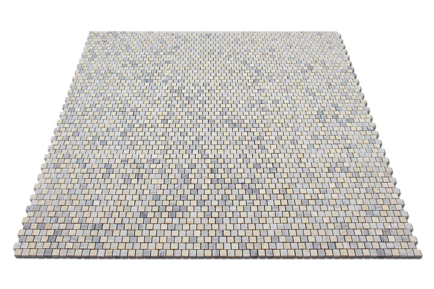 SOLTO WHITE: Botticino Marble 5/8"X5/8" Adriatica Mosaic (12"x12"x3/8" | honed)