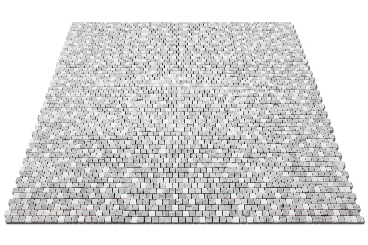 SOLTO WHITE: Tempesta Marble 5/8"X5/8" Adriatica Mosaic (12"x12"x3/8" | honed, polished)