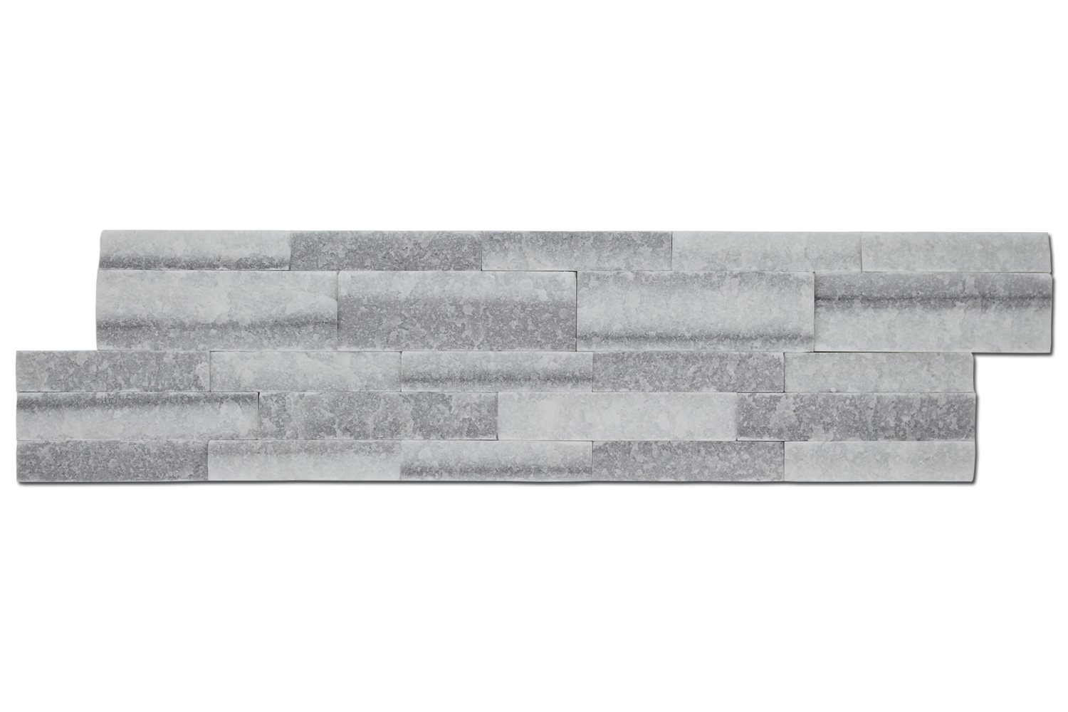 MILAS WHITE: Marble Ledgestone Wall Panel (6"x24"x3/4"-1" | splitface | chiseled)