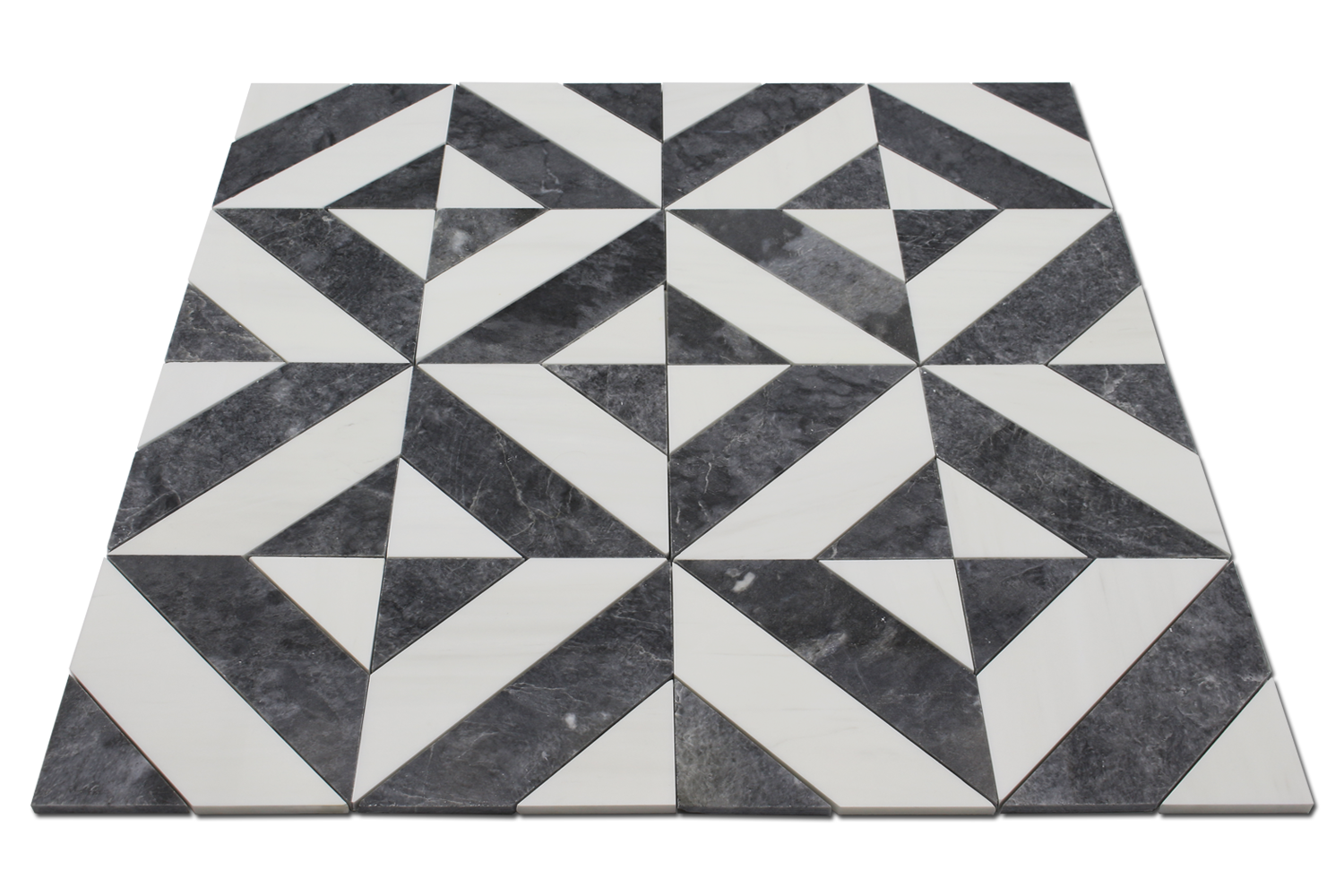 BARDIGLIO: Bianco Venato Marble & Dolomite Artisan Mosaic (6"x8"x3/8" | polished)