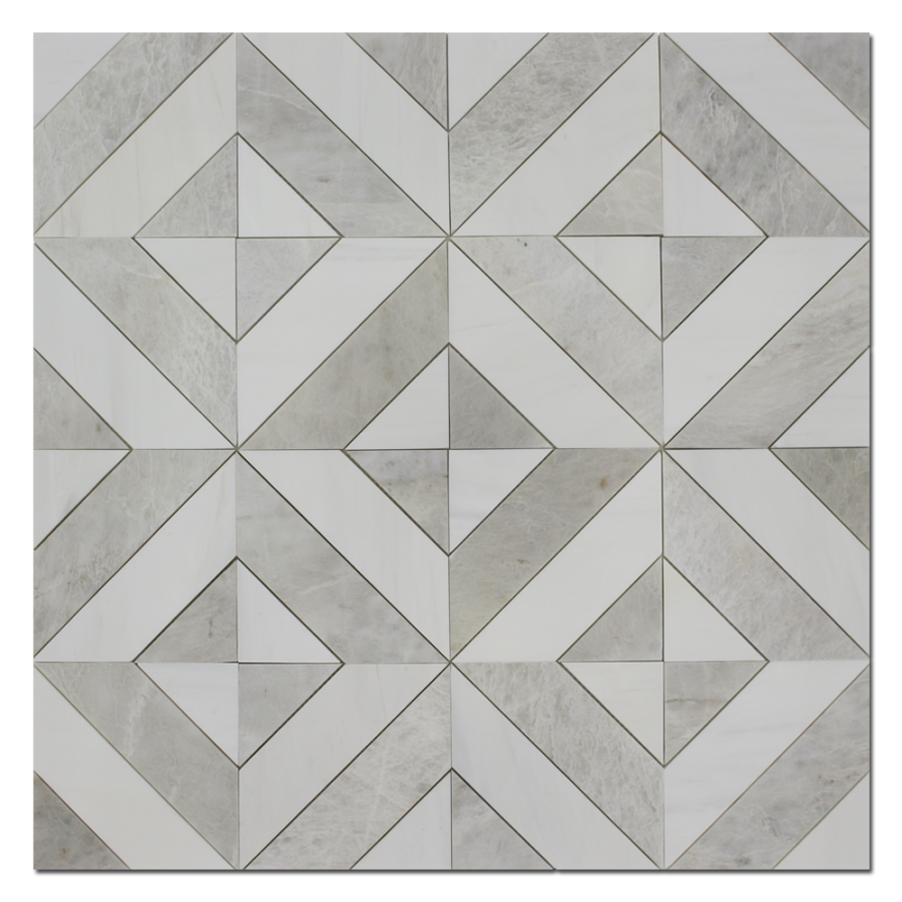 BIANCO VENATO: Iceberg Marble Artisan Mosaic (6"x8"x3/8" | polished)