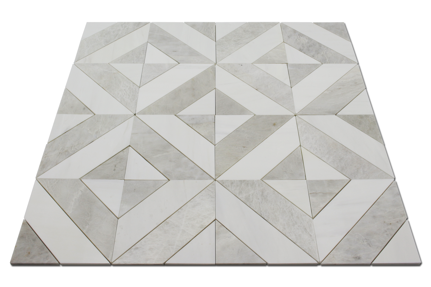 BIANCO VENATO: Iceberg Marble Artisan Mosaic (6"x8"x3/8" | polished)