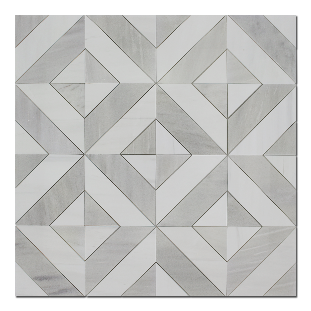 BIANCO VENATO: Milas White Marble Artisan Mosaic (6"x8"x3/8" | polished)