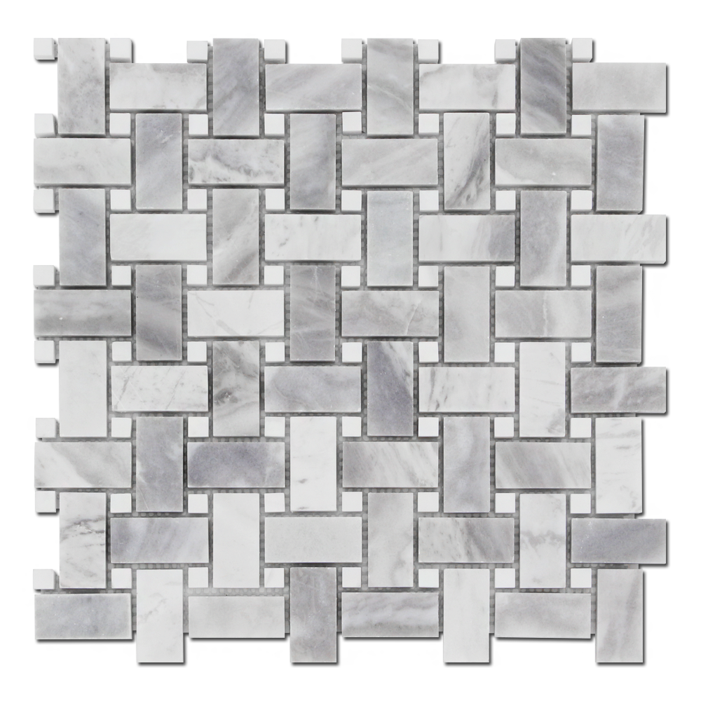 ARGENTO DOLOMITI: Dolomite Basketweave Mosaic (12"x12"x3/8" | honed)