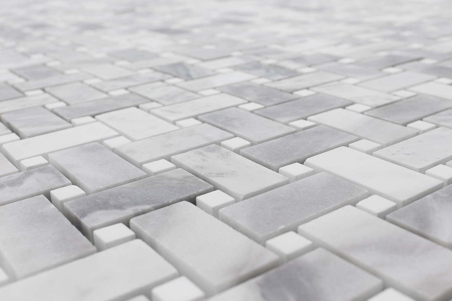 ARGENTO DOLOMITI: Dolomite Basketweave Mosaic (12"x12"x3/8" | honed)