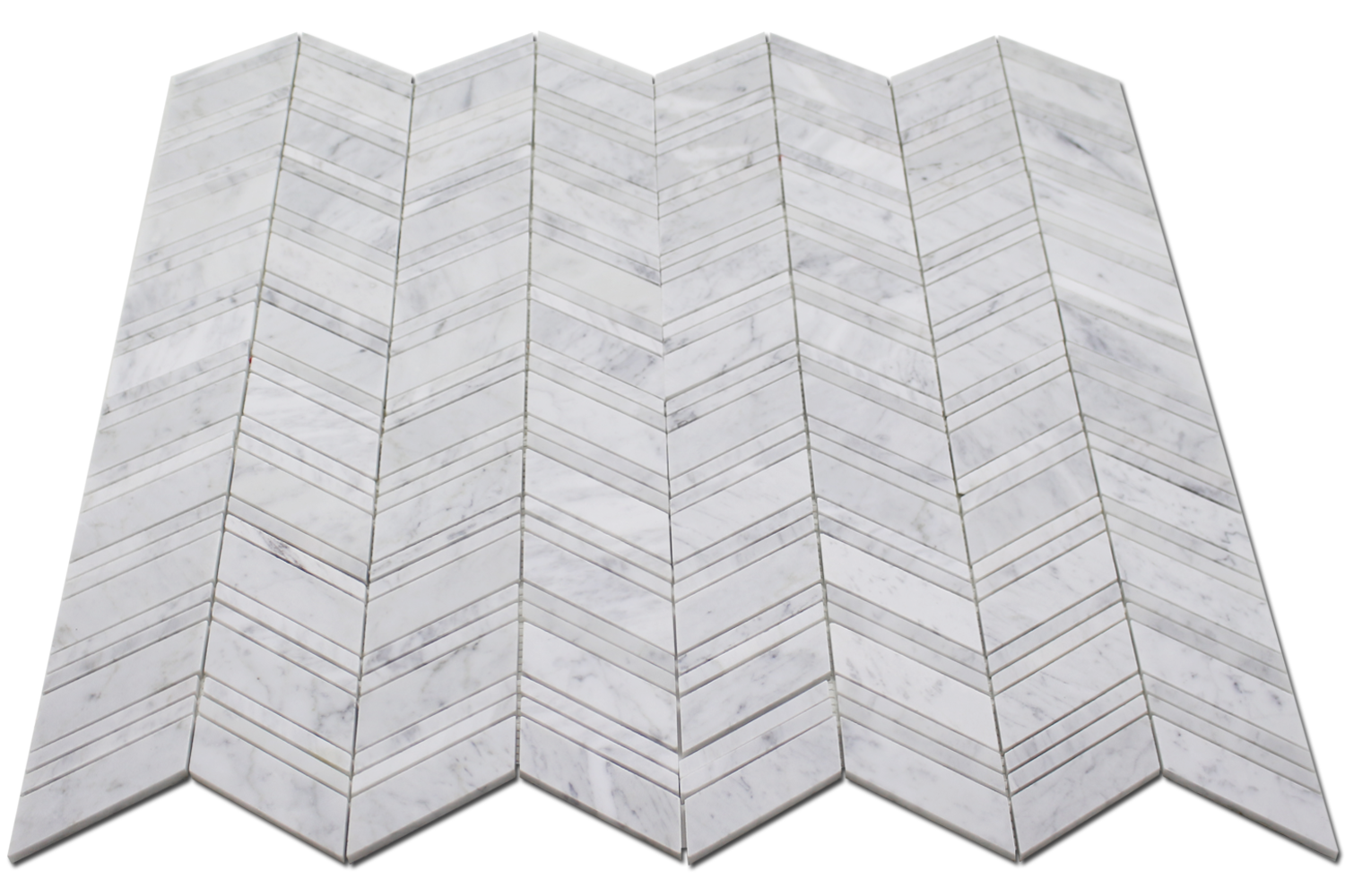 CARRARA: Marble Chevron Mosaic (12"x12"x1/4" | honed)