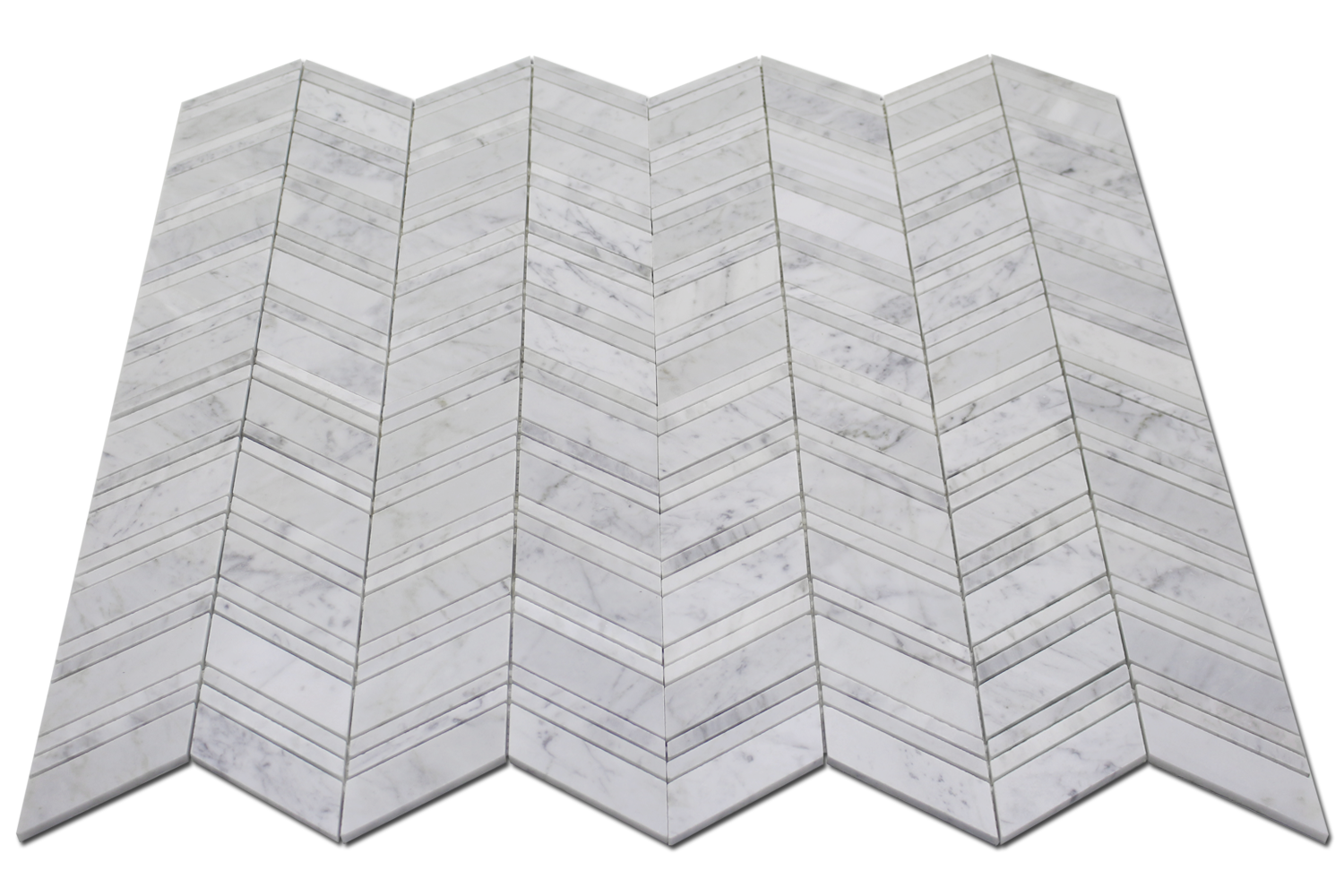 CARRARA: Marble Chevron Mosaic (12"x12"x1/4" | polished)