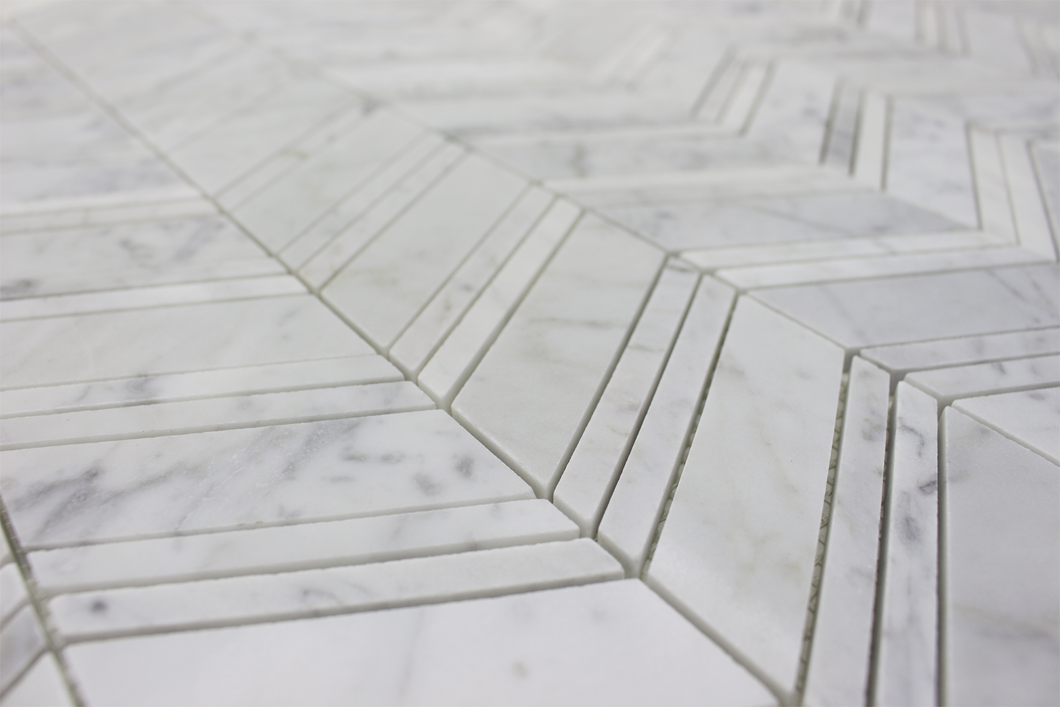 CARRARA: Marble Chevron Mosaic (12"x12"x1/4" | polished)