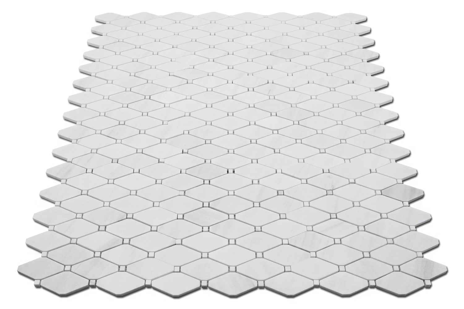 BIANCO VENATO: Dolomite Clipped Diamond Mosaic (12"x12"x3/8" | polished)