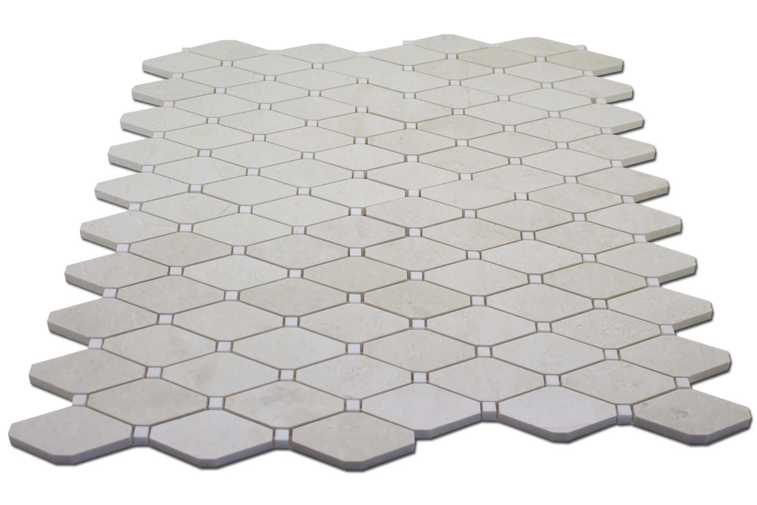 PERLA: Marble Clipped Diamond Mosaic (12"x12"x3/8" | polished)