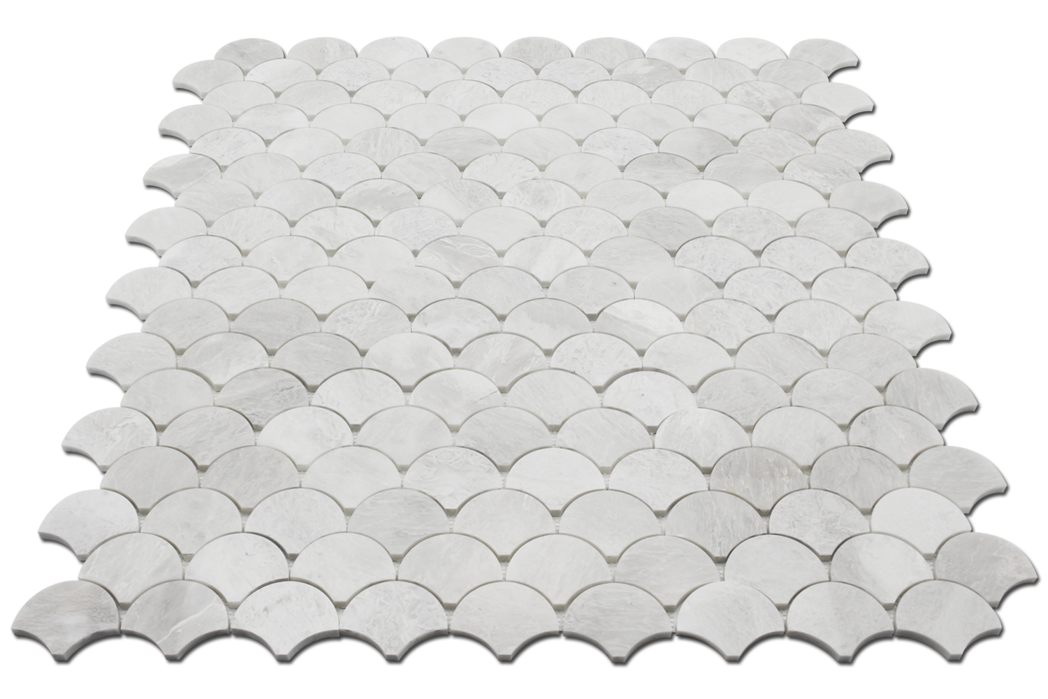 ICEBERG: Marble Fish Scale Mosaic (11 1/2"x12 1/4"x3/8" | polished)