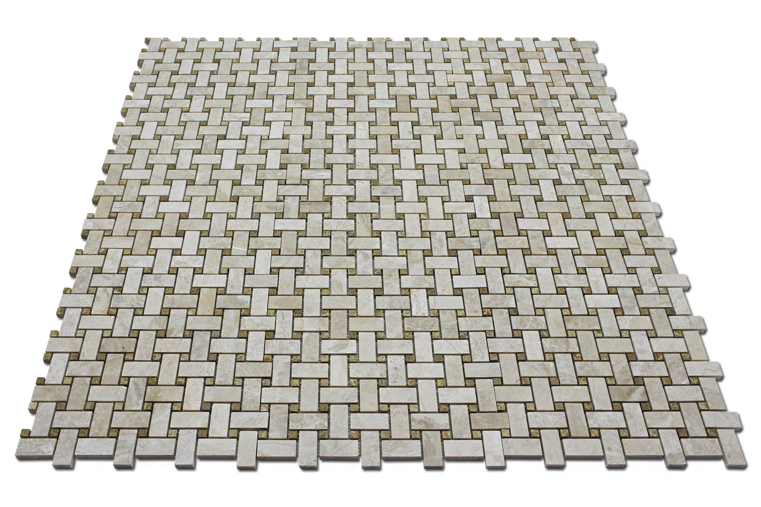 EMPERADOR: Karya Royal Marble Basketweave Mosaic (12"x12"x3/8" | polished)