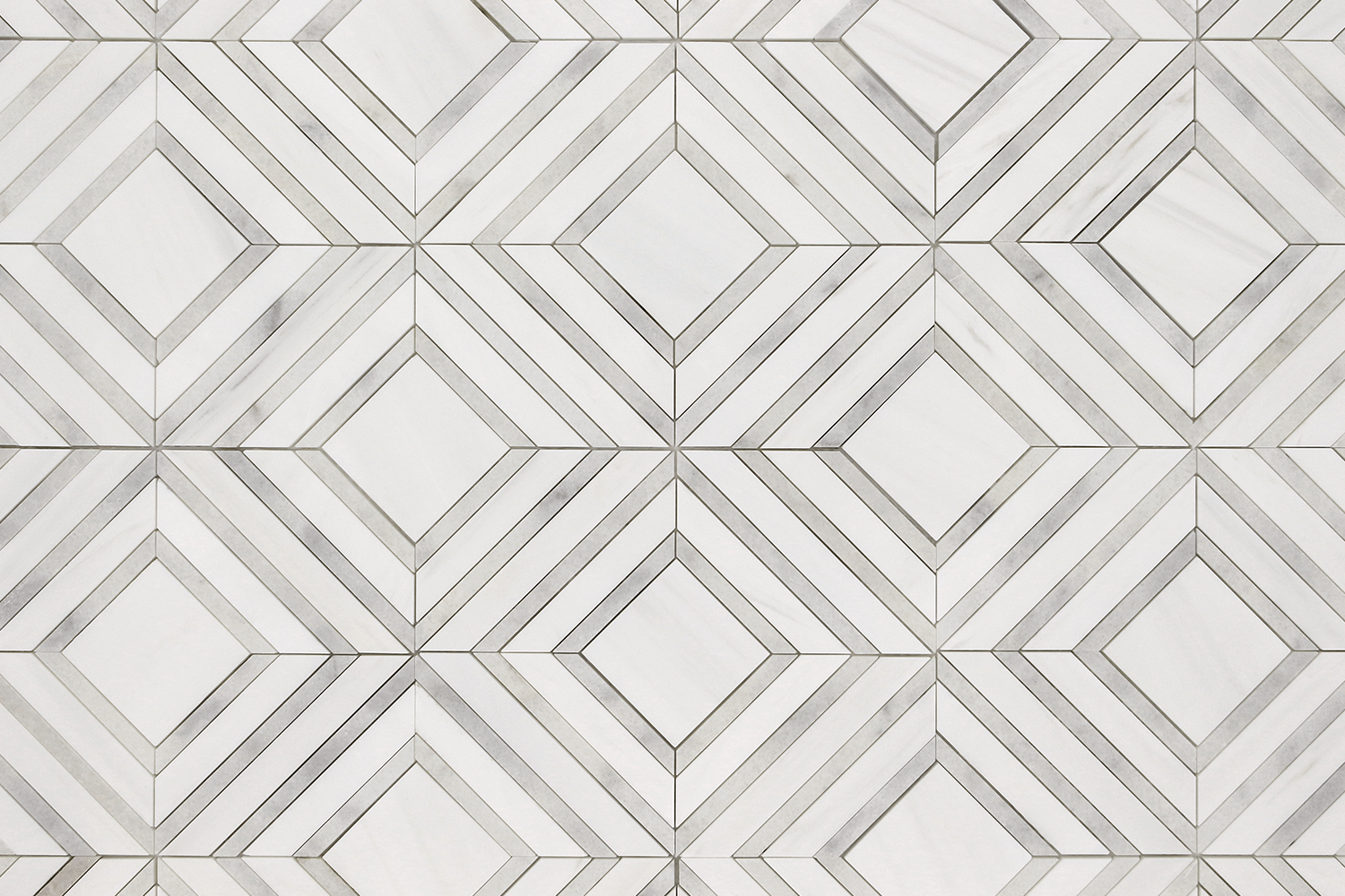 BIANCO VENATO: Milas White Marble Maze Mosaic (11 1/16"x13 7/16"x3/8" | polished)