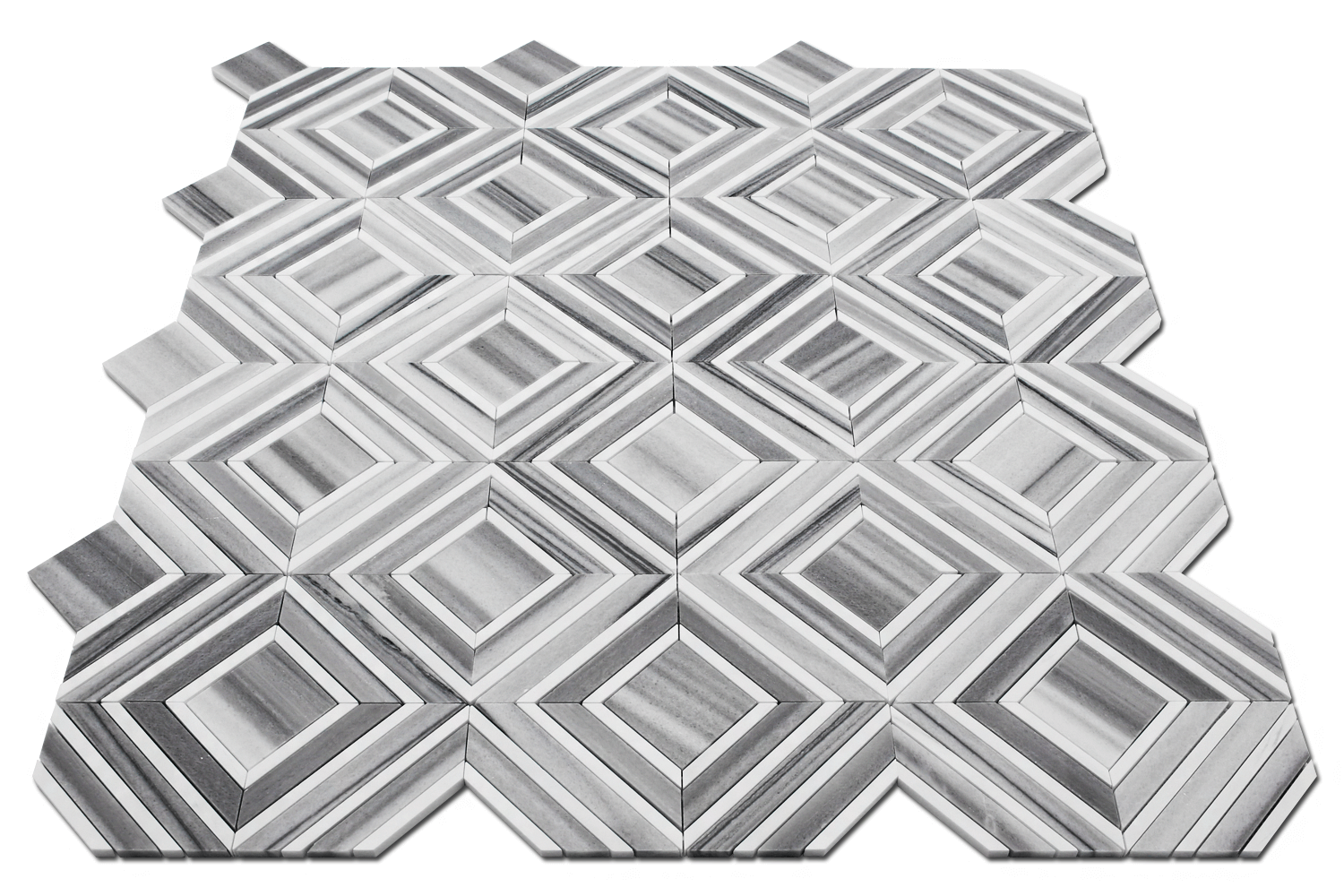 BIANCO VENATO: Marmara Dolomite Maze Mosaic (11 1/16"x13 7/16"x3/8" | polished)