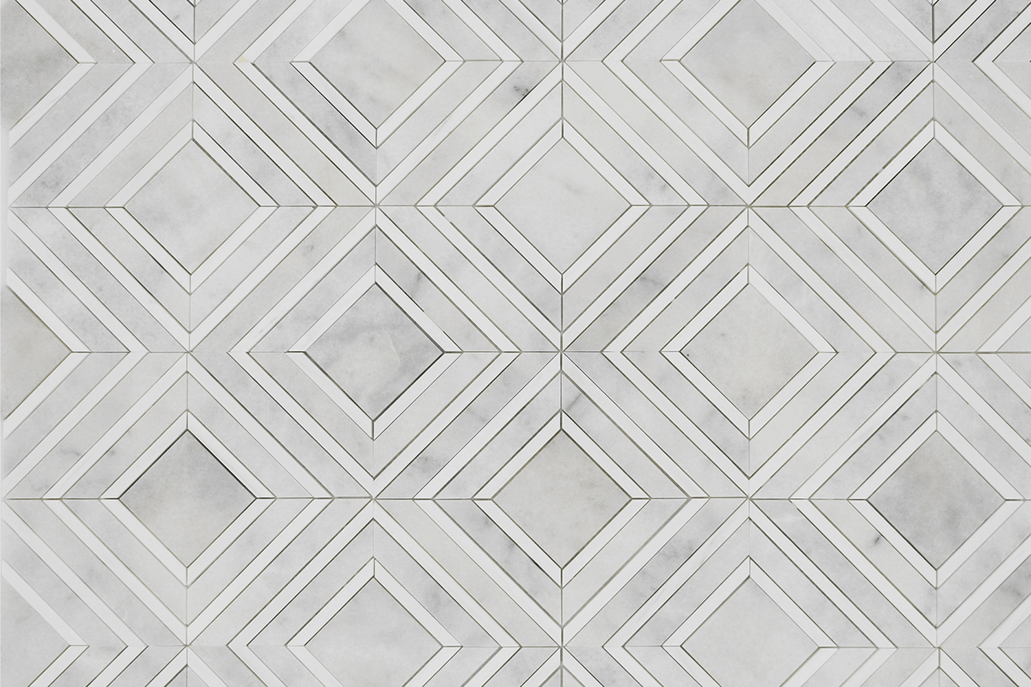 MILAS WHITE: Bianco Venato Marble Maze Mosaic (11 1/16"x13 7/16"x3/8" | polished)