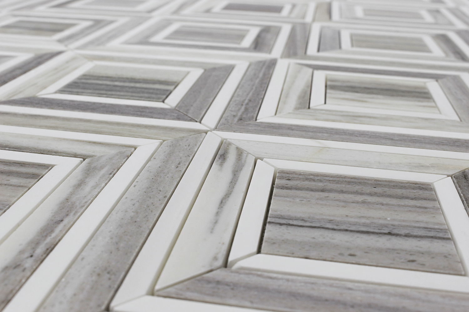 BIANCO VENATO: Palisandra Dolomite Maze Mosaic (11 1/16"x13 7/16"x3/8" | polished)