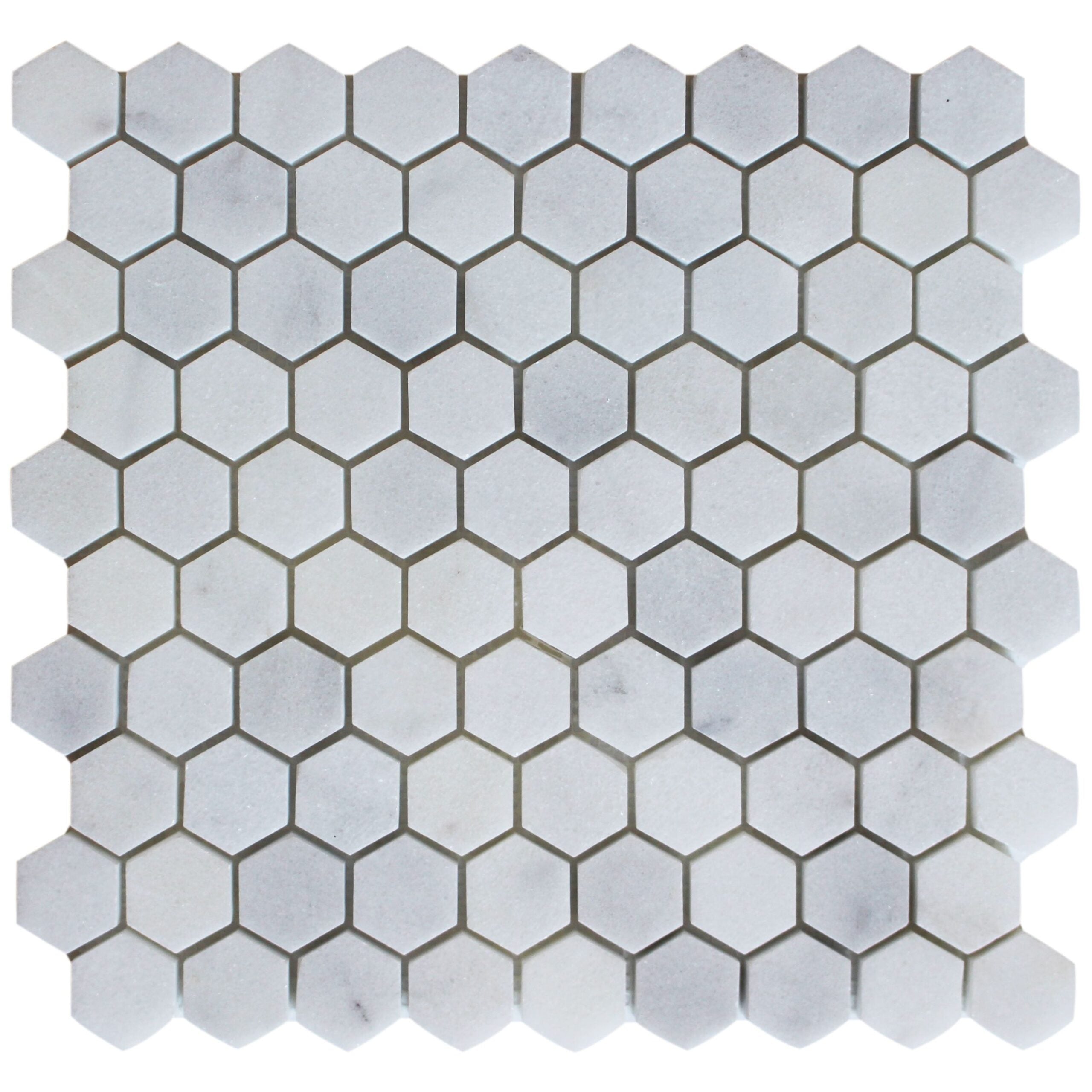 MILAS WHITE: Marble 1.25" Honeycomb Mosaic (12"x12"x3/8" | honed)