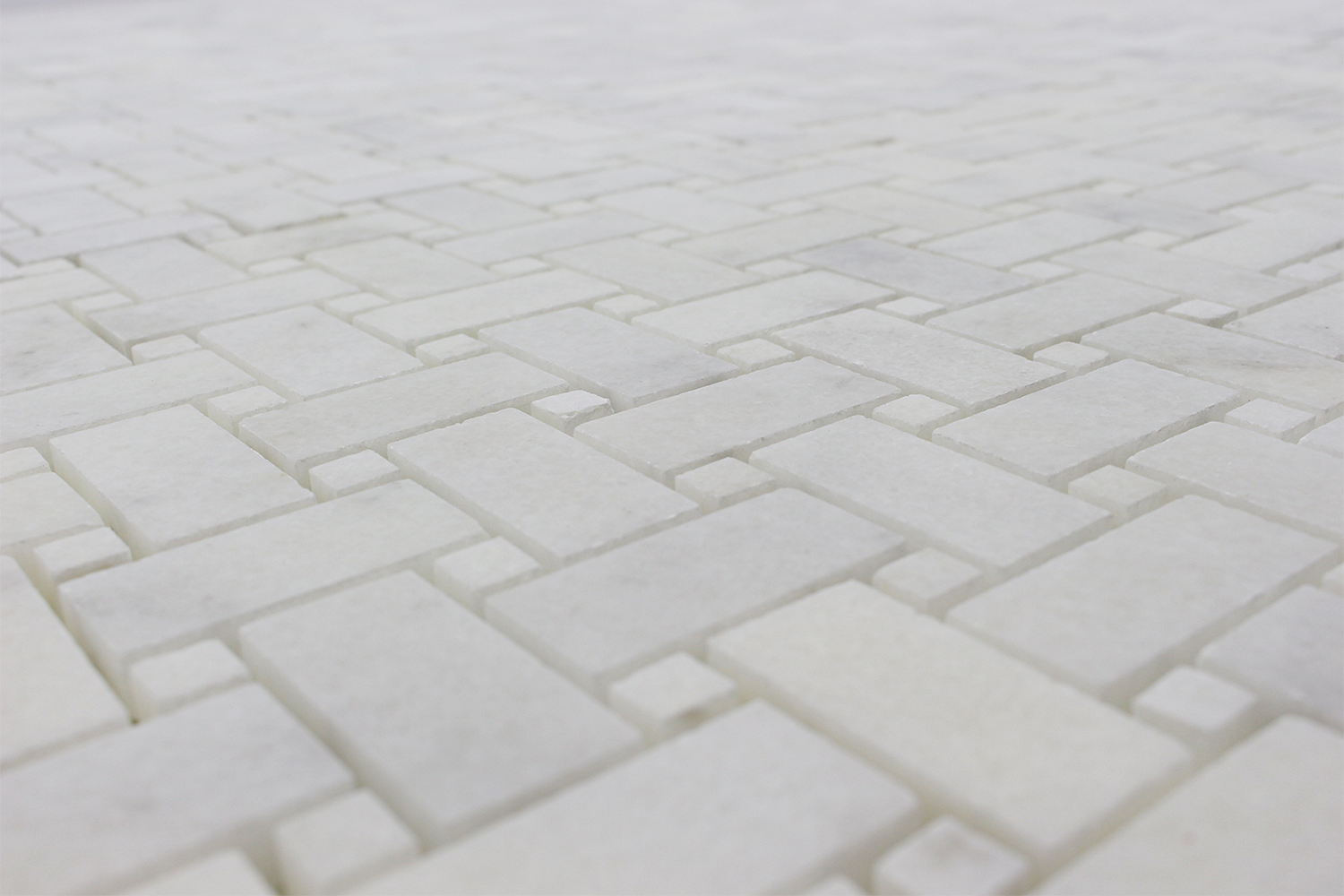 MILAS WHITE: Marble Basketweave Mosaic (12"x12"x3/8" | honed)