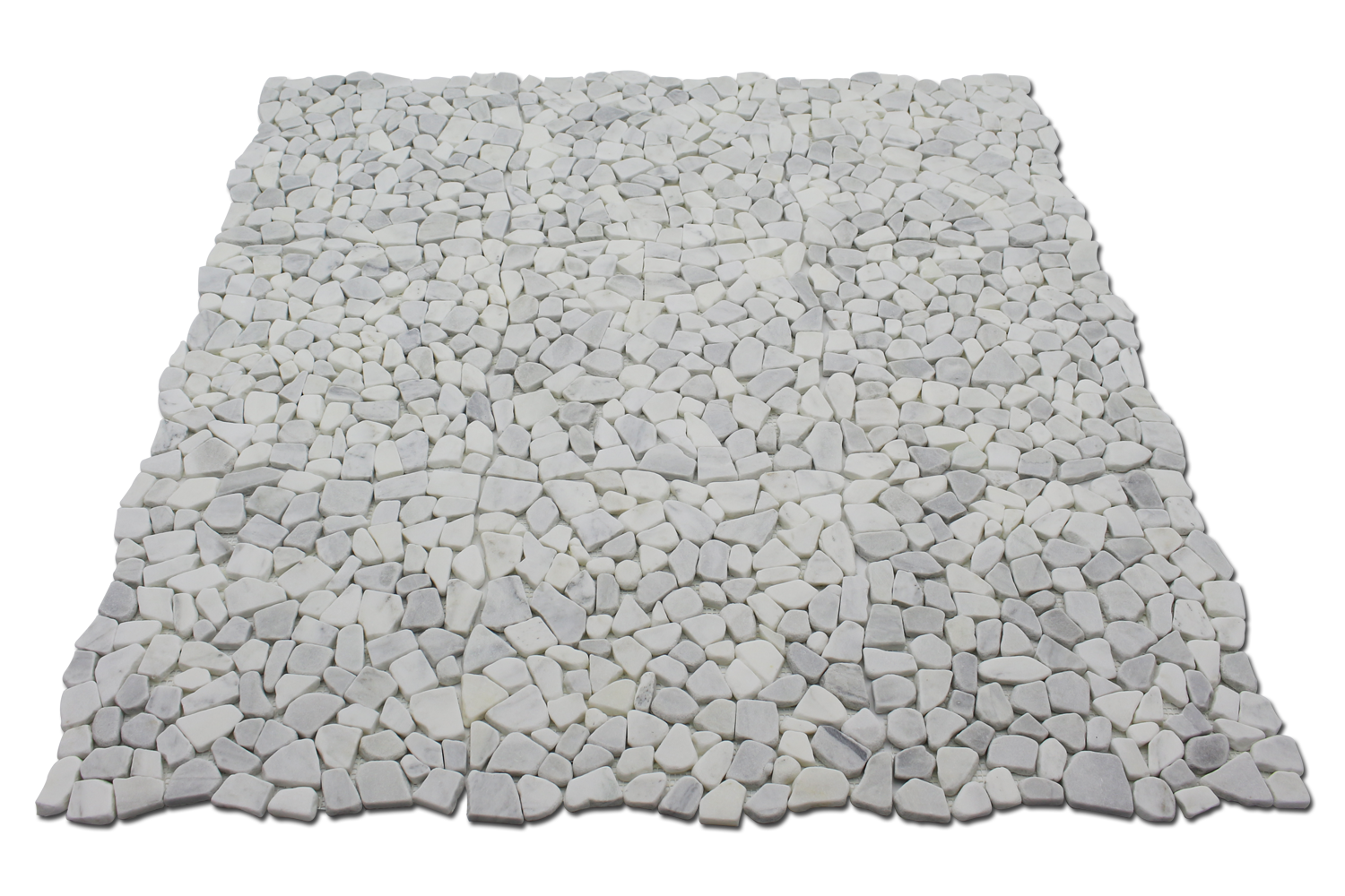 IMPERIAL WHITE: Milas White Marble Palladian Mosaic (12"x12"x3/8" | tumbled)