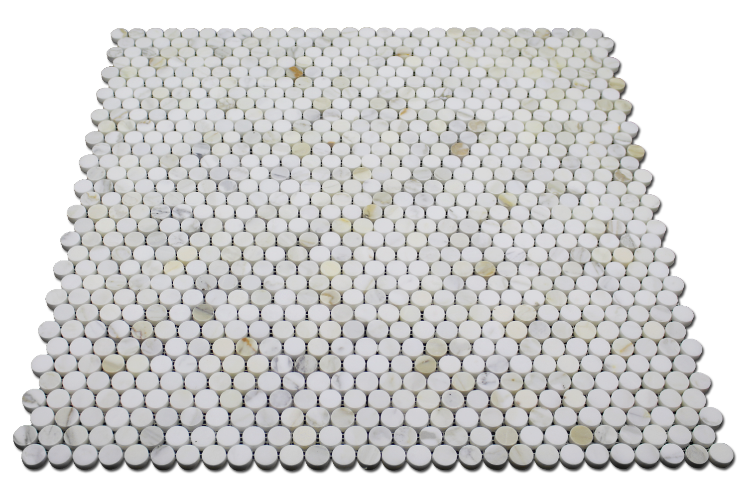 CALACATTA GOLD: Marble 1" Penny Round Mosaic (12"x12"x1/4" | honed)