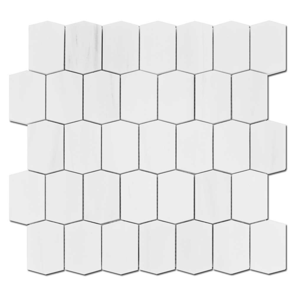 BIANCO VENATO: Dolomite Picket Mosaic (12"x12"x3/8" | polished)