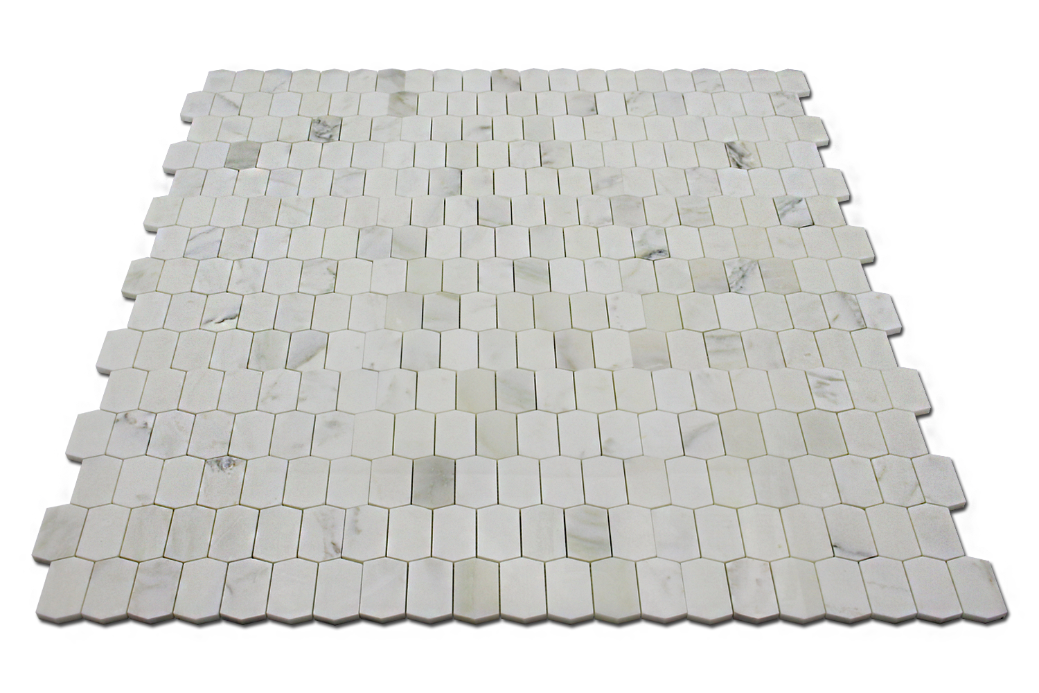 CALACATTA OLIVE: Marble Picket Mosaic (12"x12"x3/8" | polished)